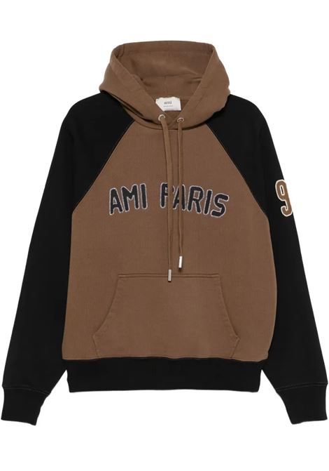 hoodie patch man black an brown AMI PARIS | HSW768.7472162